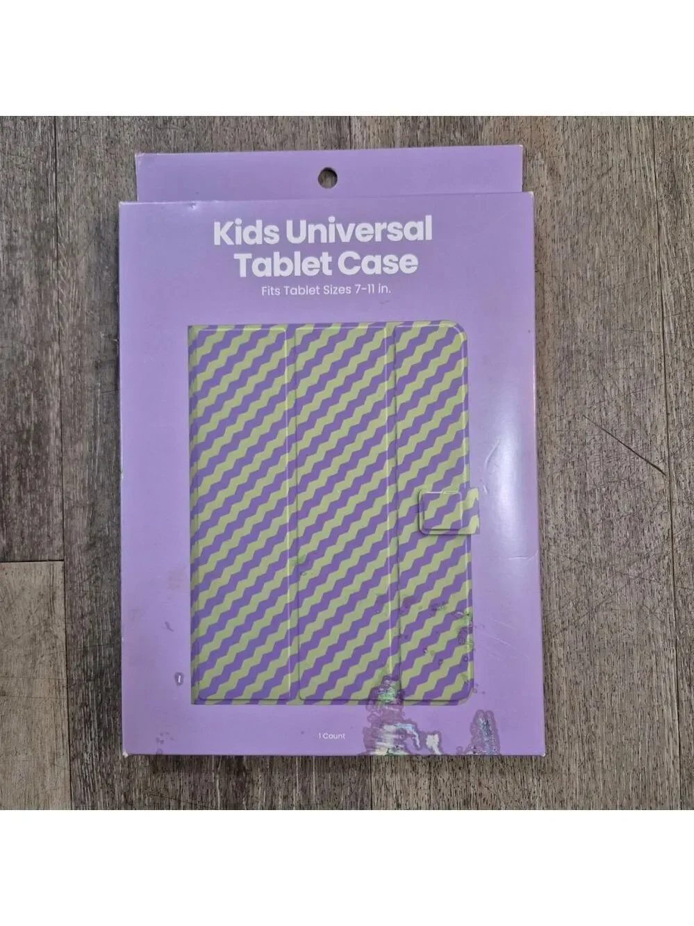 Kids Unbranded Universal Tablet Case 7-11in Purple Green Zigzag